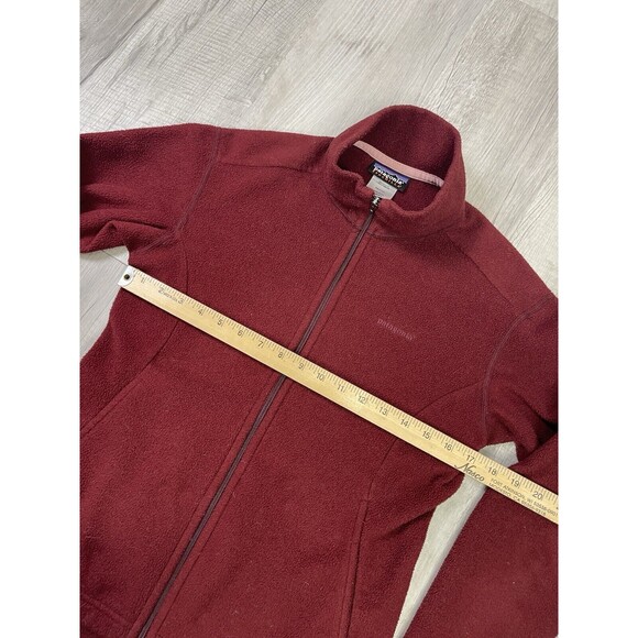 Patagonia Synchilla Women's Size Small Fleece Full Zip Jacket Made In USA Red V - Picture 7 of 8